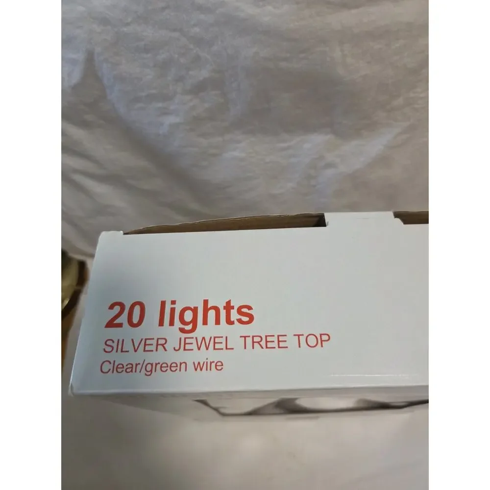 Silver Jeweled Tree Top 20 Lights GE New * Tested*
